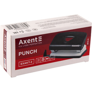 Hole punch Axent Exakt-2 metal, 10sheets, black