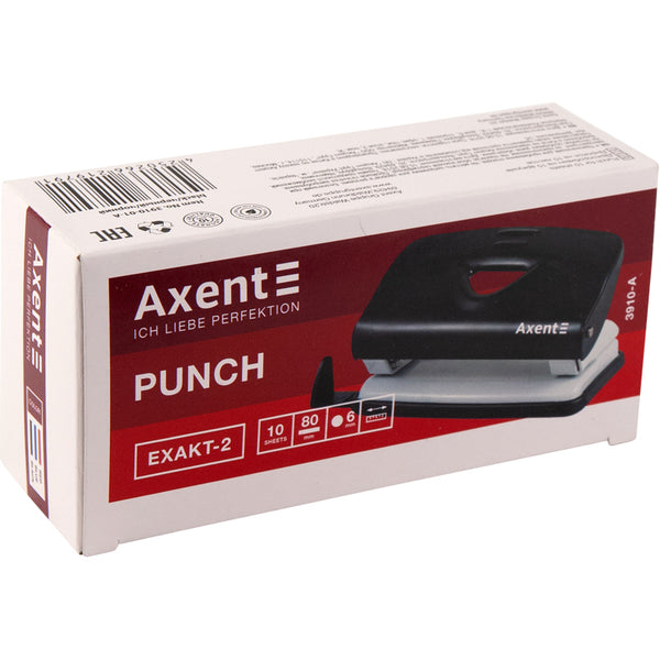 Hole punch Axent Exakt-2 3910-02-A, metal, 10 sheets, blue