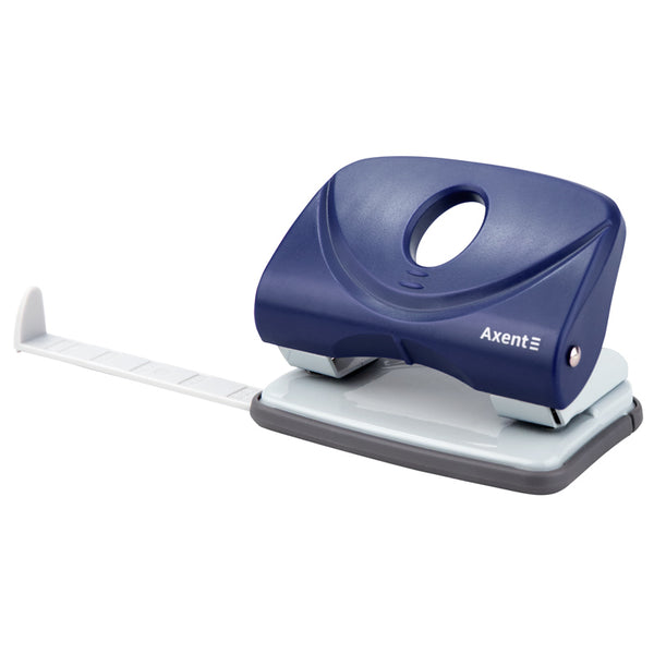Hole punch Axent Welle-2 3820-02-A, plastic, 20 sheets, blue