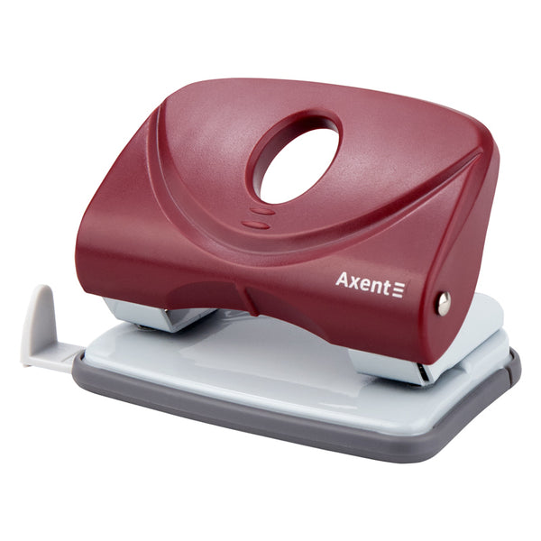 Hole punch Axent Welle-2 3820-06-A, plastic, 20 sheets, red