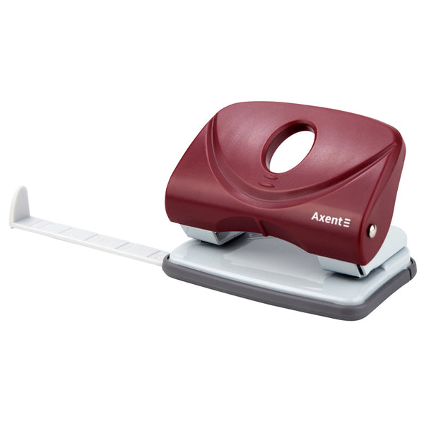 Hole punch Axent Welle-2 3820-06-A, plastic, 20 sheets, red