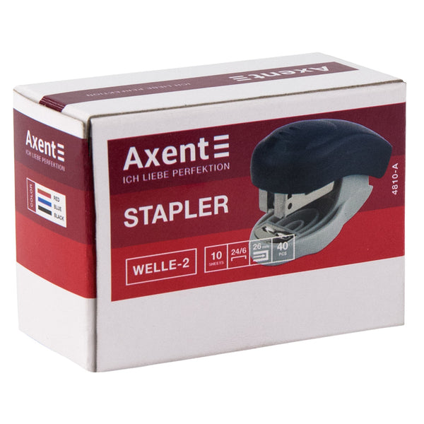 Stapler Axent Welle-2 4810-02-A, plastic, №24/6, 10 sheets, blue