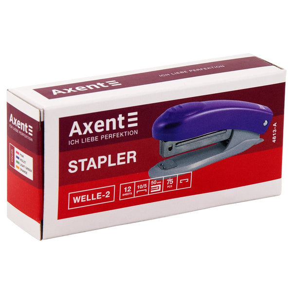Heftgerät Nr. 10 Axent Welle-2 4813-11-A, Kunststoff, 12 Blatt, violett