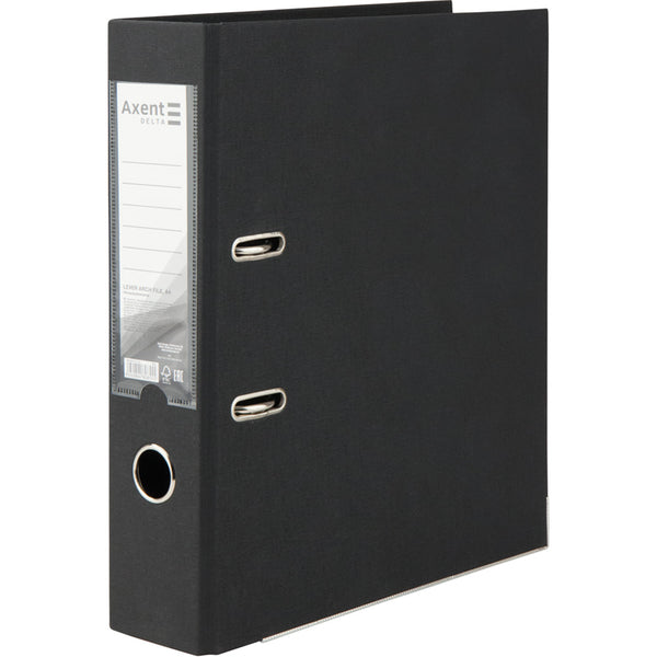 Lever-arch file Delta D1712-01P, 7,5 cm, double-sided, non-assembled, black