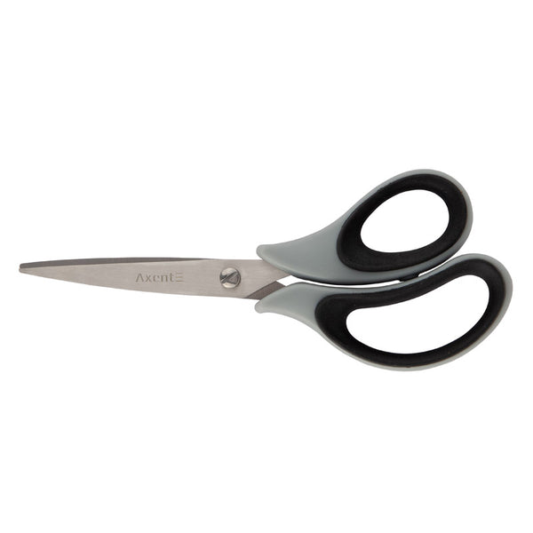 Scissors Axent  Duoton Soft 6101-01-A, 16,5 cm, grey-black