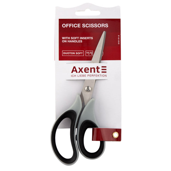 Scissors Axent  Duoton Soft 6101-01-A, 16,5 cm, grey-black