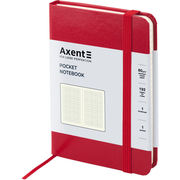 Notebook Axent Partner 8301-03-A, 95*140 mm, 96 pages, squared paper, red