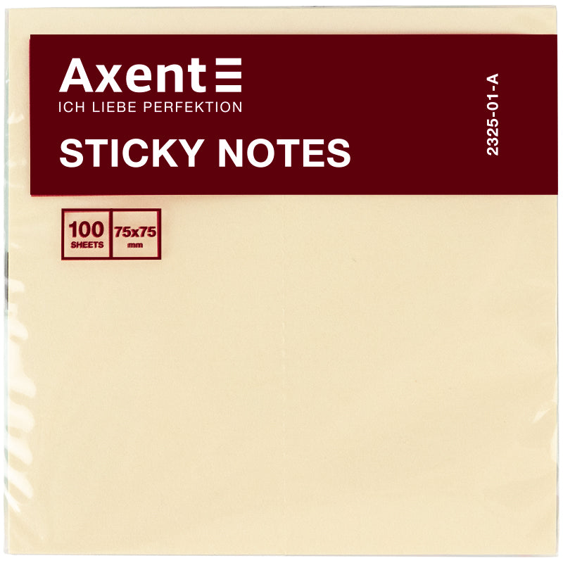 Haftnotizblock Axent 2325-01-A, 75x75 mm, 100 Blätter, Pastellfarben
