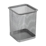 Stifteköcher quadratisch Axent 2111-03-A, Metallgitter, 80x80x100 mm, silber
