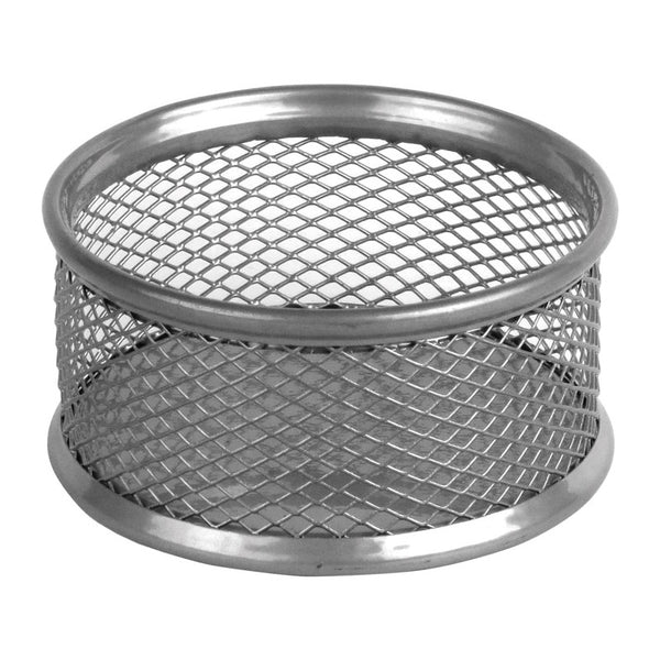 Büroklammernspender rund Axent 2113-03-A, Metallgitter, 80x80x40 mm, silber