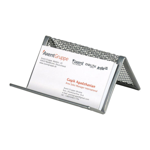 Visitenkartenständer Axent 2114-03-A, Metallgitter, 95x80x60 mm, silber