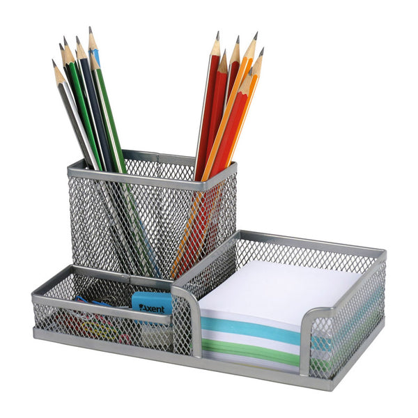 Desktop stationery organizer Axent 2116-03-A,  203x105x100 mm, silver