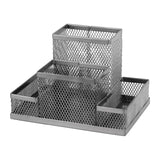 Stifthalter Axent 2117-03-A, 155x103x100 mm, 4 Fächer, silber