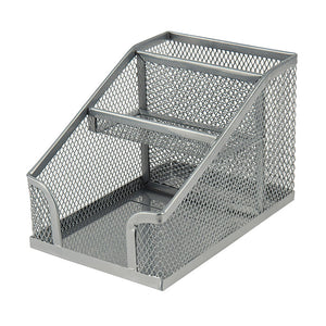 Stifthalter Axent 2118-03-A, 100x143x100 mm, 3 Fächer, silber