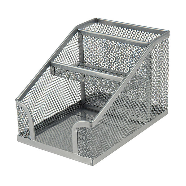 Stifthalter Axent 2118-03-A, 100x143x100 mm, 3 Fächer, silber