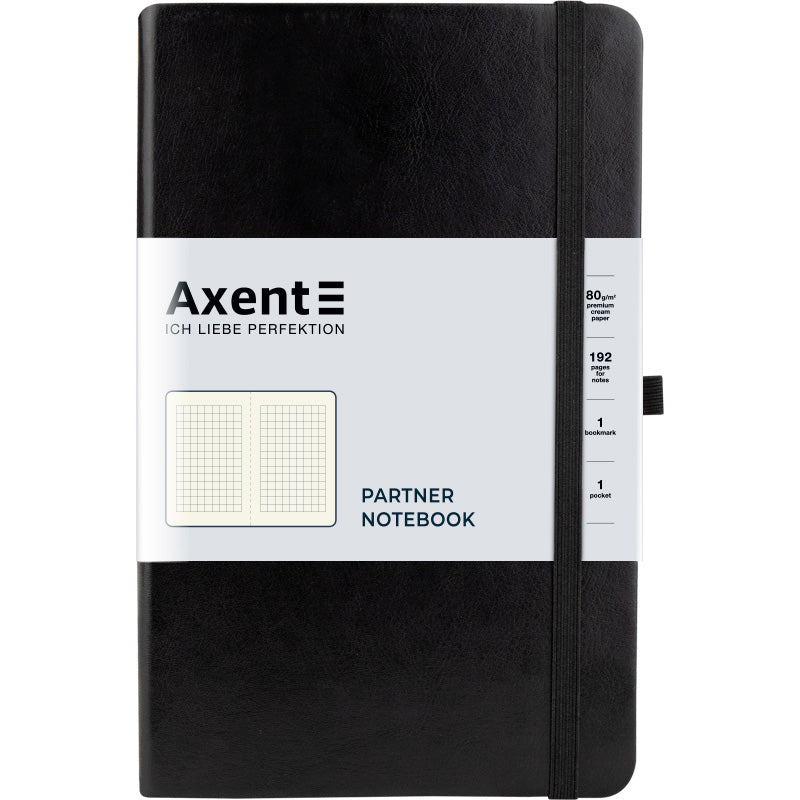 Notizbuch Partner Lux Lux 8202-01-A, A5-, 125x195 mm, 96 Blatt, kariert, harter Einband, blau
