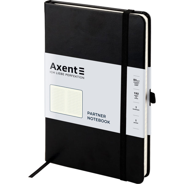 Notizbuch Partner Lux Lux 8202-01-A, A5-, 125x195 mm, 96 Blatt, kariert, harter Einband, blau