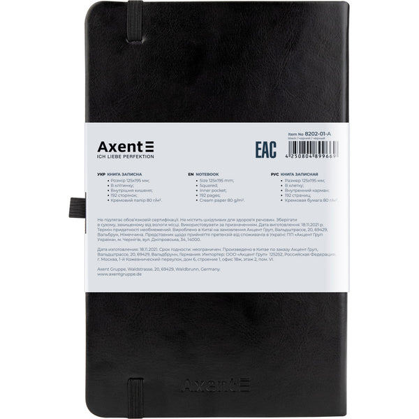 Notizbuch Partner Lux Lux 8202-01-A, A5-, 125x195 mm, 96 Blatt, kariert, harter Einband, blau