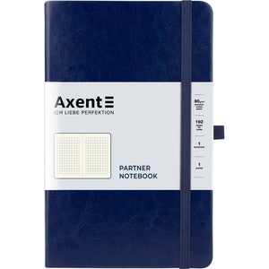 Notizbuch Axent Partner Lux 8202-02-A, A5-, 125x195 mm, 96 Blatt, kariert, harter Einband, blau
