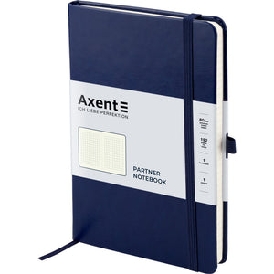 Notizbuch Axent Partner Lux 8202-02-A, A5-, 125x195 mm, 96 Blatt, kariert, harter Einband, blau