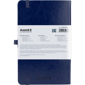 Notizbuch Axent Partner Lux 8202-02-A, A5-, 125x195 mm, 96 Blatt, kariert, harter Einband, blau