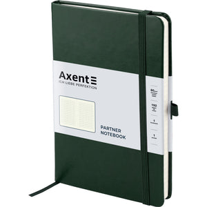 Notizbuch Axent Partner Lux 8202-04-A, A5-, 125x195 mm, 96 Blatt, kariert, harter Einband, grün