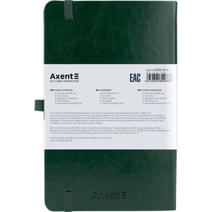 Notizbuch Axent Partner Lux 8202-04-A, A5-, 125x195 mm, 96 Blatt, kariert, harter Einband, grün