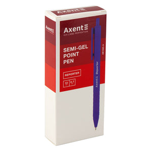 Semi-gel pen Axent Reporter AB1065-01-A, retractable, black