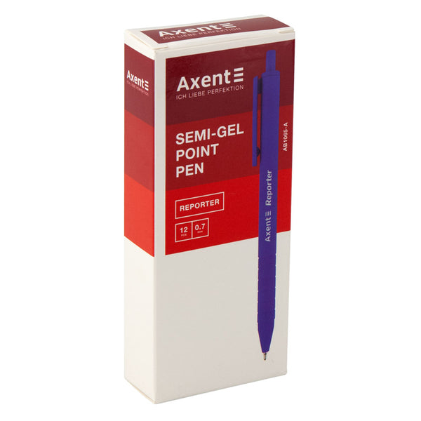Semi-gel pen Axent Reporter AB1065-01-A, retractable, black