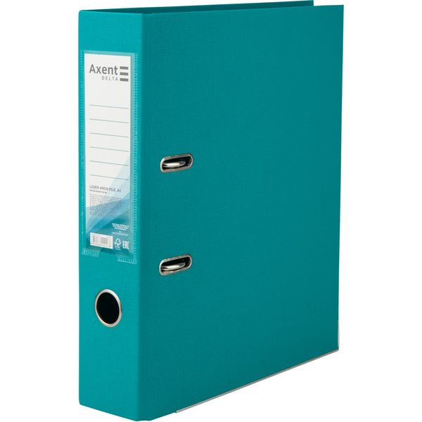 Lever-arch file Delta D1712-16P, 7,5 cm, double-sided, non-assembled, turquoise