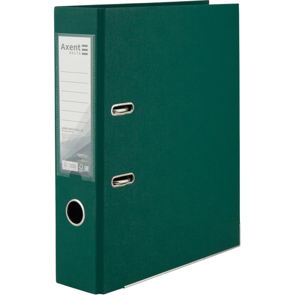 Lever-arch file Delta D1712-23P, 7,5 cm, double-sided, non-assembled, dark-green