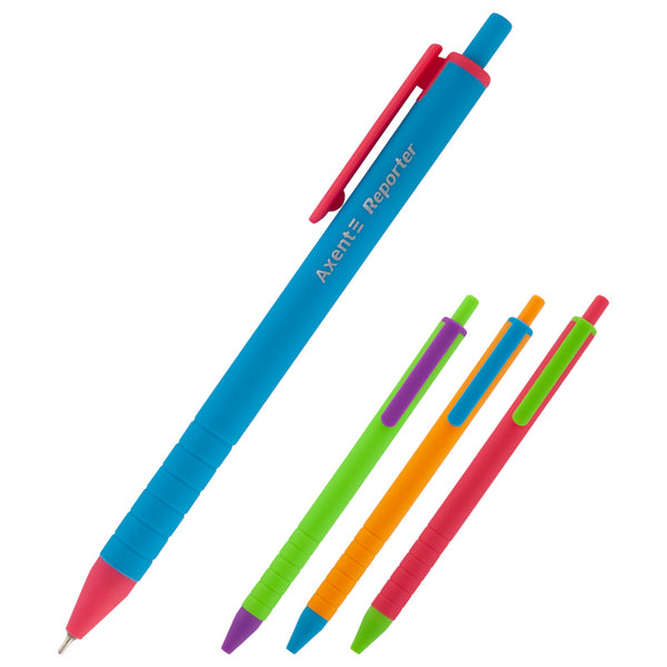Semi-gel pen Axent Reporter Color AB1069-02-A, retractable, blue
