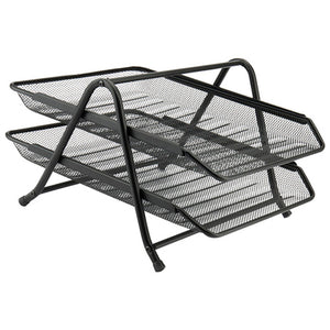 Document tray Axent 2121-01-A, horizontal, 2-in-1, metal, black