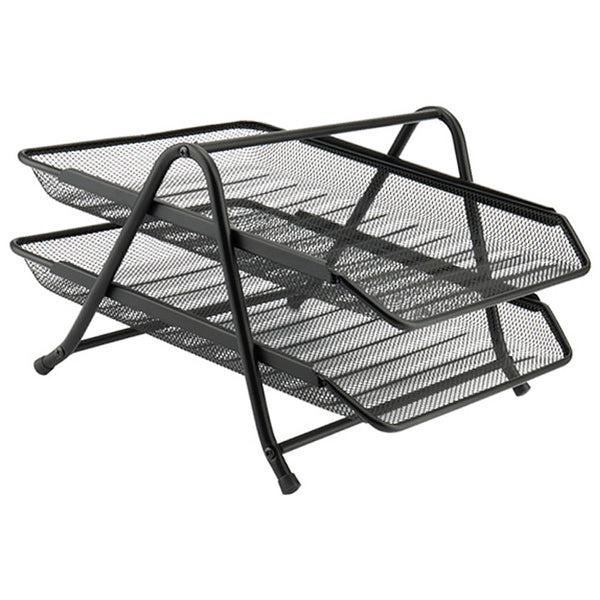 Document tray Axent 2121-01-A, horizontal, 2-in-1, metal, black