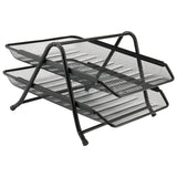 Document tray Axent 2121-01-A, horizontal, 2-in-1, metal, black