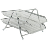 Document tray Axent 2121-03-A, horizontal, 2-in-1, metal, silver