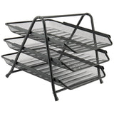 Document tray Axent 2122-01-A, horizontal, 3-in-1, metal, black