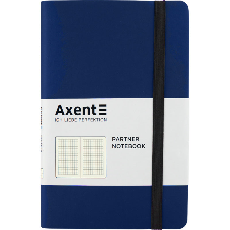 Notizbuch Axent Partner Soft 8206-02-A, A5-, 125x195 mm, 96 Blatt, kariert, flexibler Einband, blau