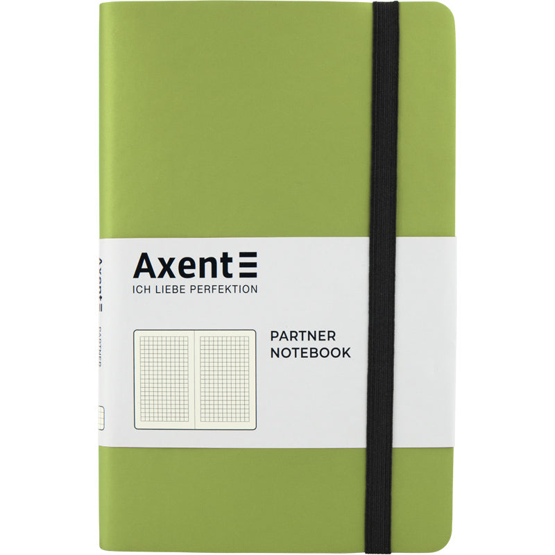 Notizbuch Axent Partner Soft 8206-09-A, A5-, 125x195 mm, 96 Blatt, kariert, flexibler Einband, grün