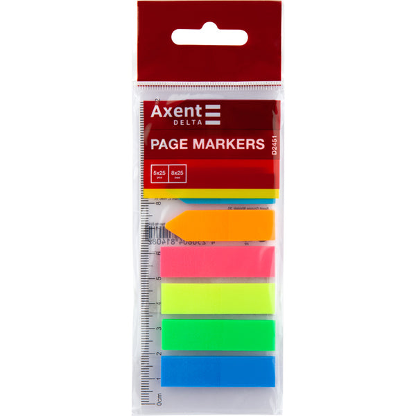Index-Haftstreifen Delta D2451, 12x45 mm, 200 Stück, neonfarben
