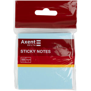 Haftnotizblock Delta D3314-04, 75x75 mm, Papierblock mit Kleberücken, 100 Blatt, blau