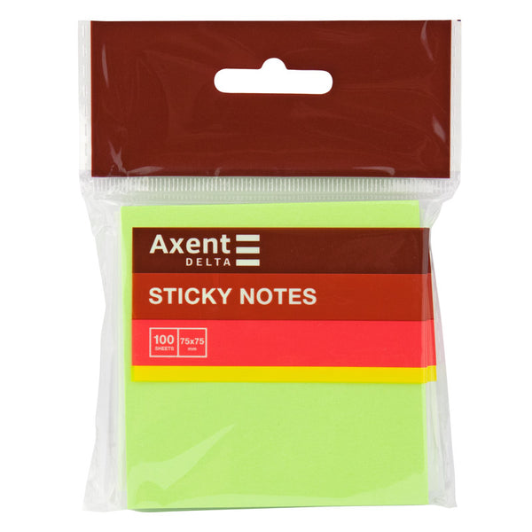 Sticky notes Delta D3414-12, 75x75 mm, 100 sheets, bright green