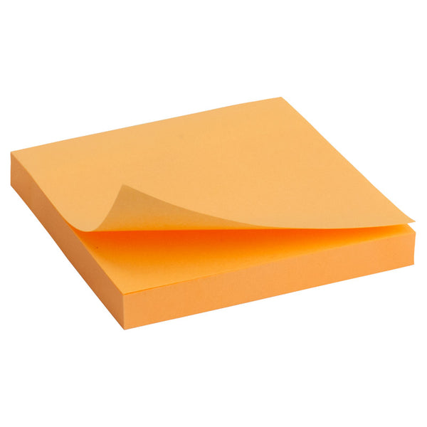Haftnotizblock Delta D3414-15, 75x75 mm, Papierblock mit Kleberückseite, 100 Blatt, orange