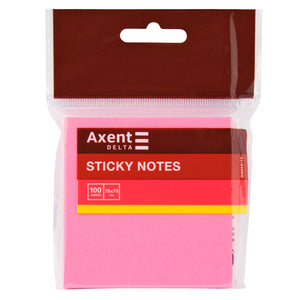 Haftnotizblock Delta D3414-13, 75x75 mm, Papierblock mit Kleberückseite, 100 Blatt, rosa