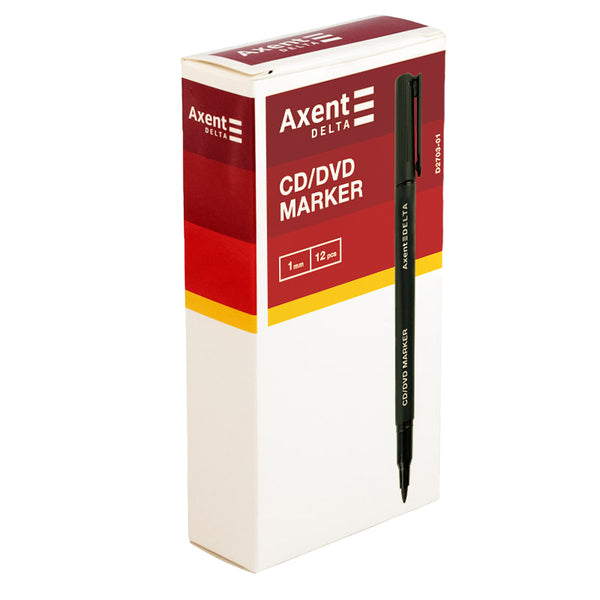 CD/DVD Textmarker Delta D2703-01, 1 mm, rund, schwarz