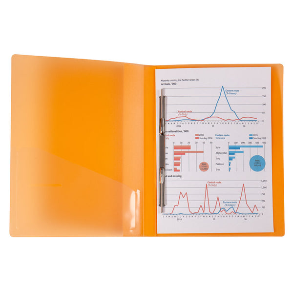 Clip folder Axent 1304-25-A, A4, transparent orange
