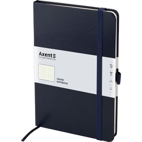 Notizbuch Axent Partner Grand 8203-02-A, A4, 210x295 mm, 100 Blatt, kariert, harter Einband, dunkelblau