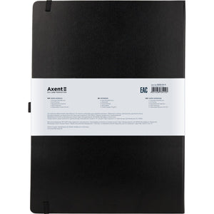 Notizbuch Axent Partner Grand 8203-01-A, A4, 210x295 mm, 100 Blatt, kariert, harter Einband, schwarz