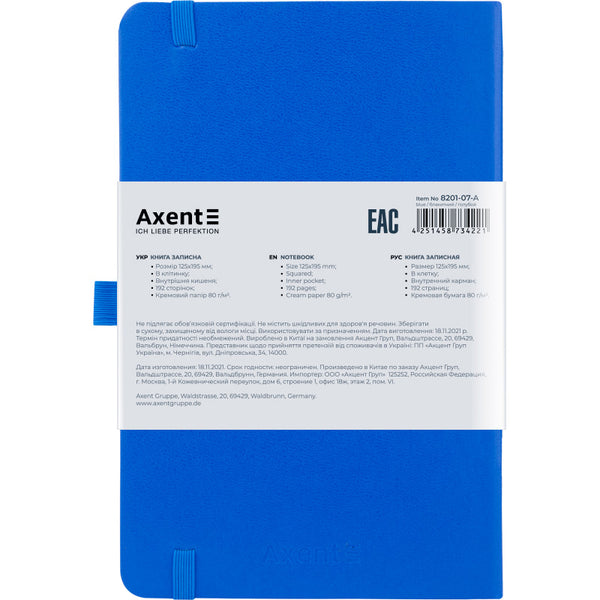 Notizbuch Axent Partner 8201-07-A, 125x195 mm, 96 Blatt, kariert