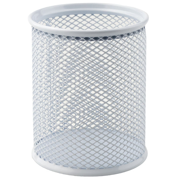 Pen stand Axent 2110-21-A, 80x80x100 mm, round, metal, white